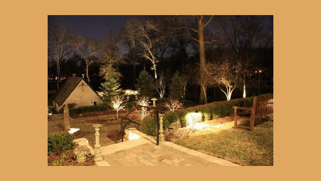 lighting toward pool house